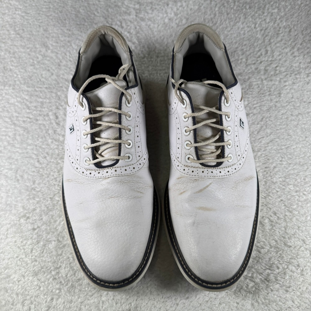 Footjoy Golf Shoes FJ Traditions Spikeless Golf Shoes - White 57927 10.5 M - Picture 2 of 8